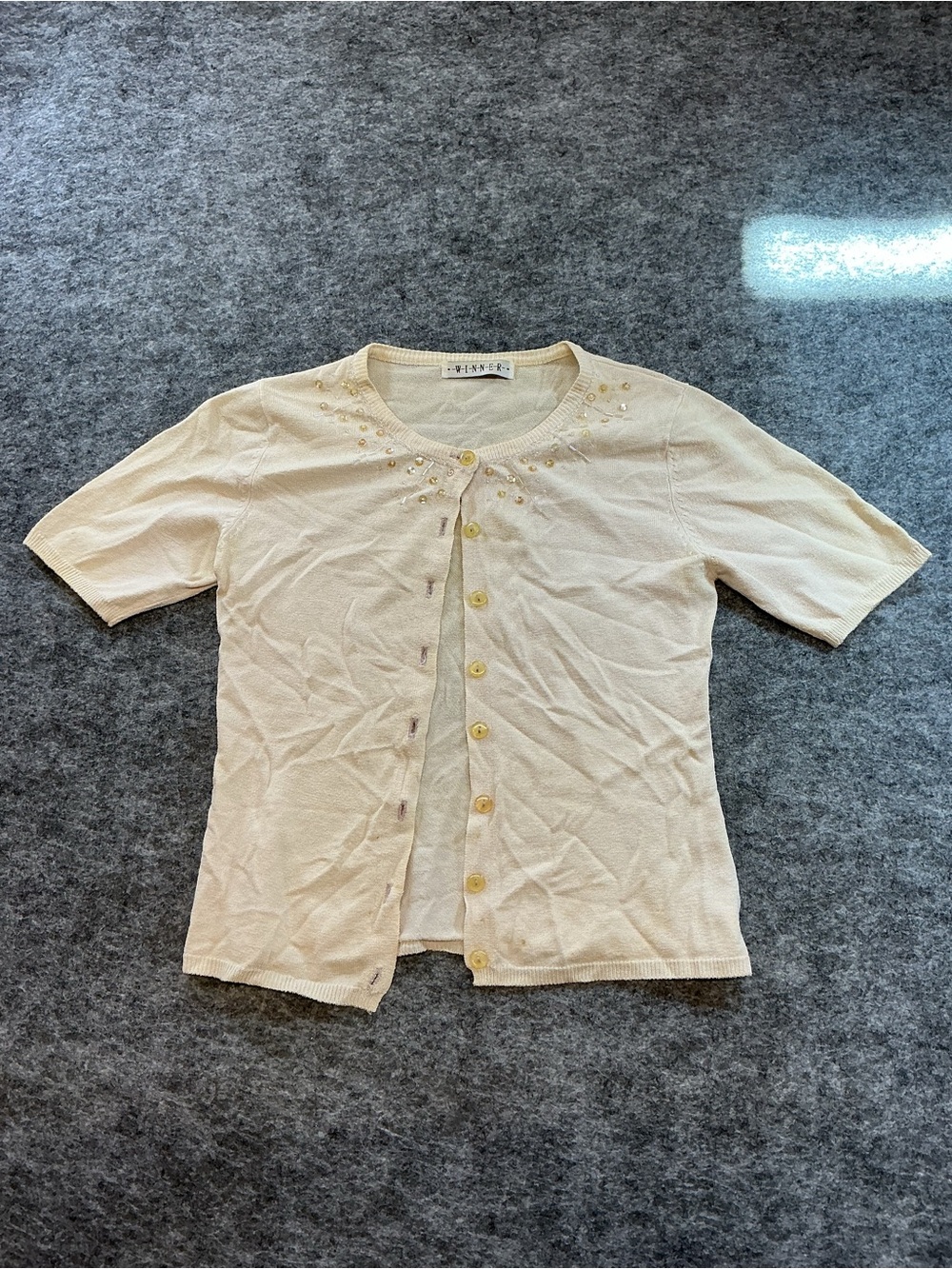 WINNER Embellished Cream Beaded Cardigan Best Fits Size XS